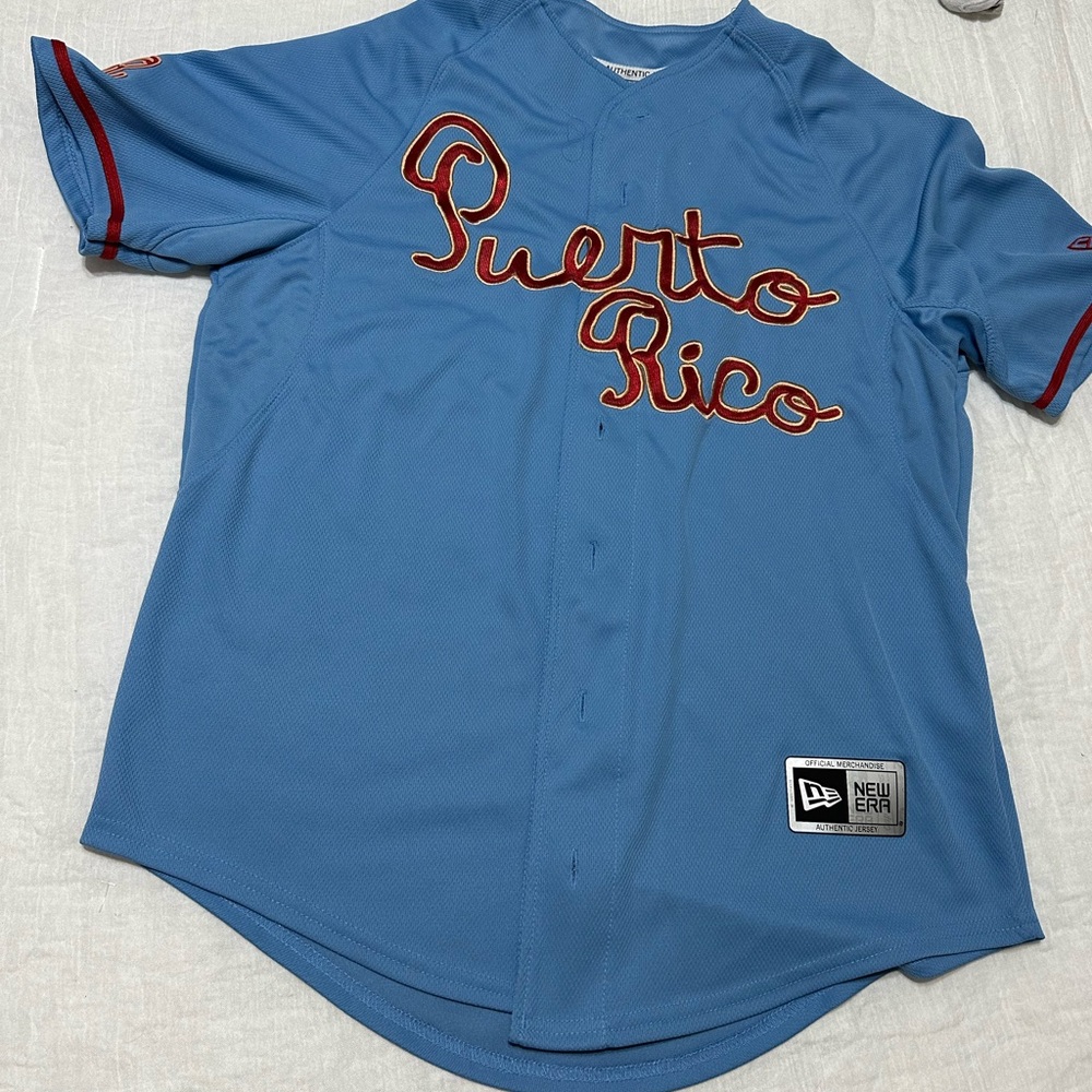 New Era Light Blue Puerto Rico Men's Jersey
